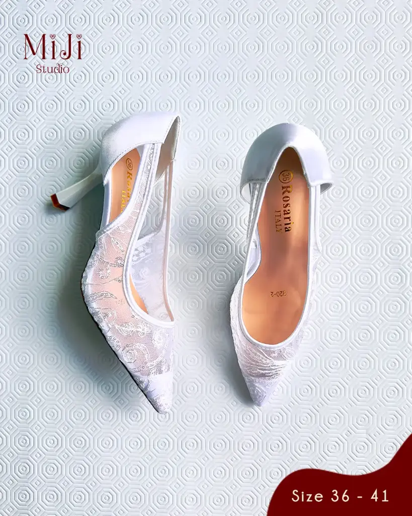 Kika Lace White Heels 